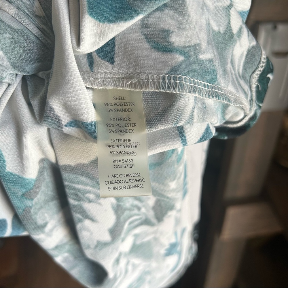 Calvin Klein Teal Floral Sleeveless Blouse - Picture 7 of 9